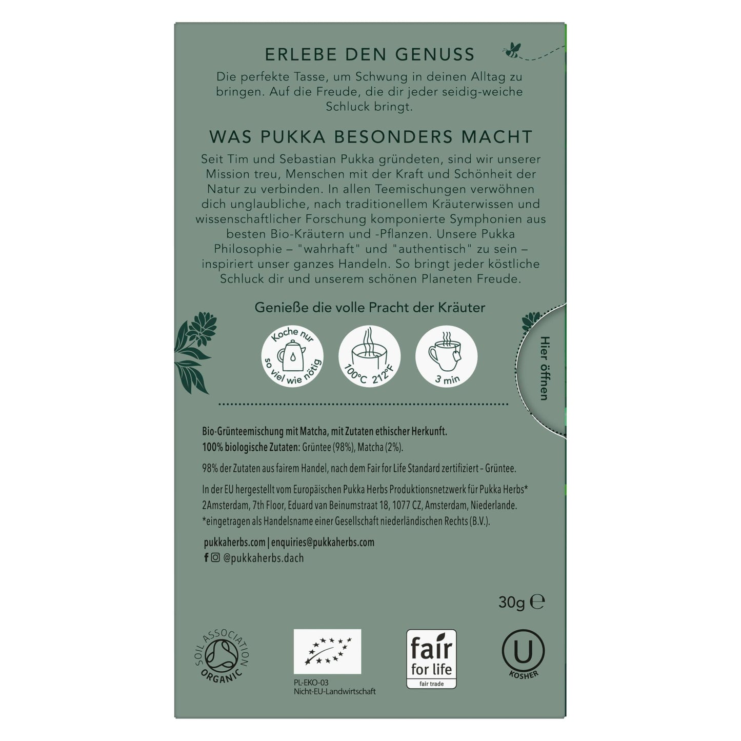 Pukka Herbs Organic Herbal Green Tea, Supreme Matcha Green, 20 Count, 3 Pack, Oothu, Sencha & Suio Gang