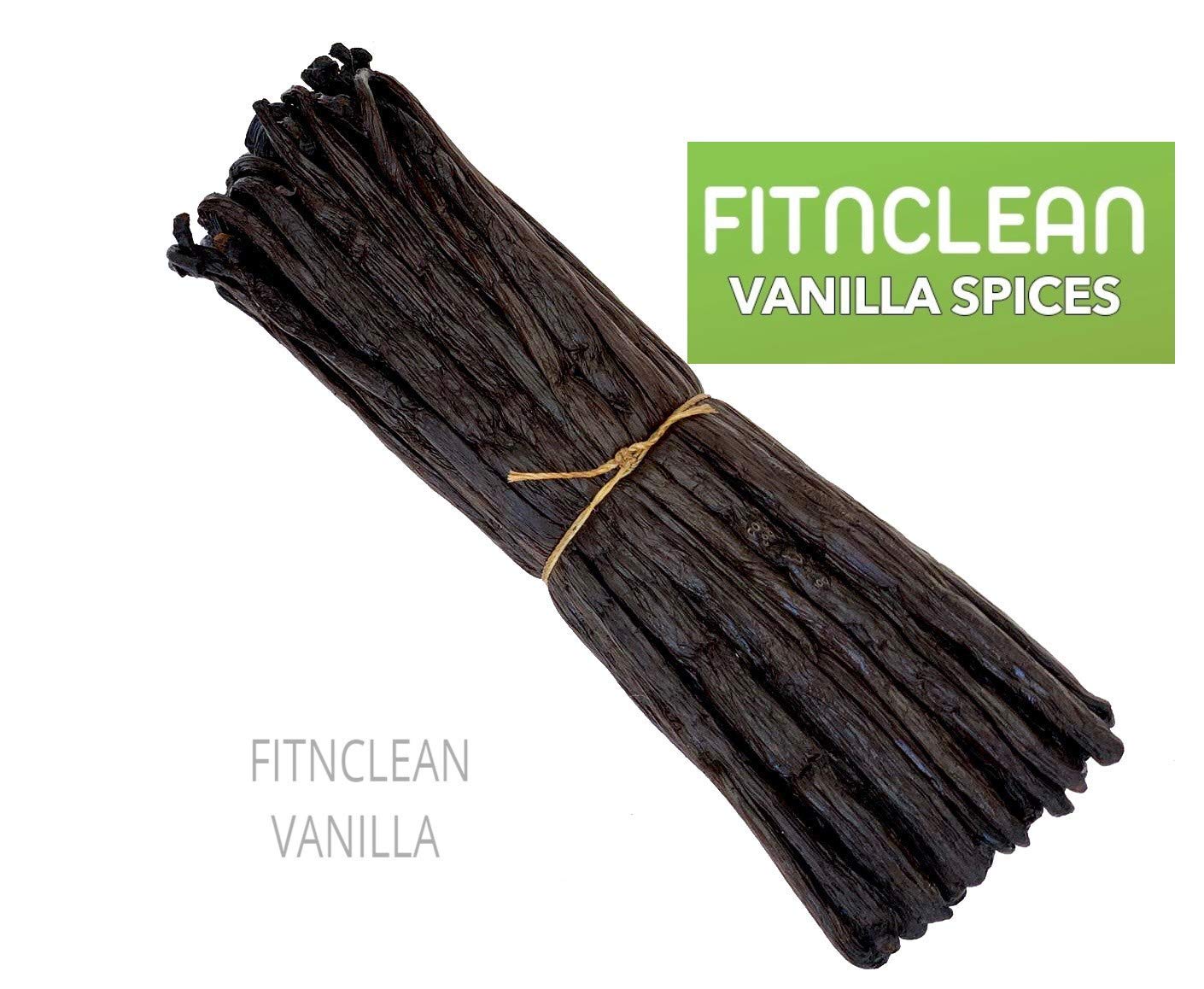 FITNCLEAN VANILLA 6 Organic Vanilla Beans Madagascar Grade A, 6-7.5, NON-GMO, USDA Organic, 6 Count
