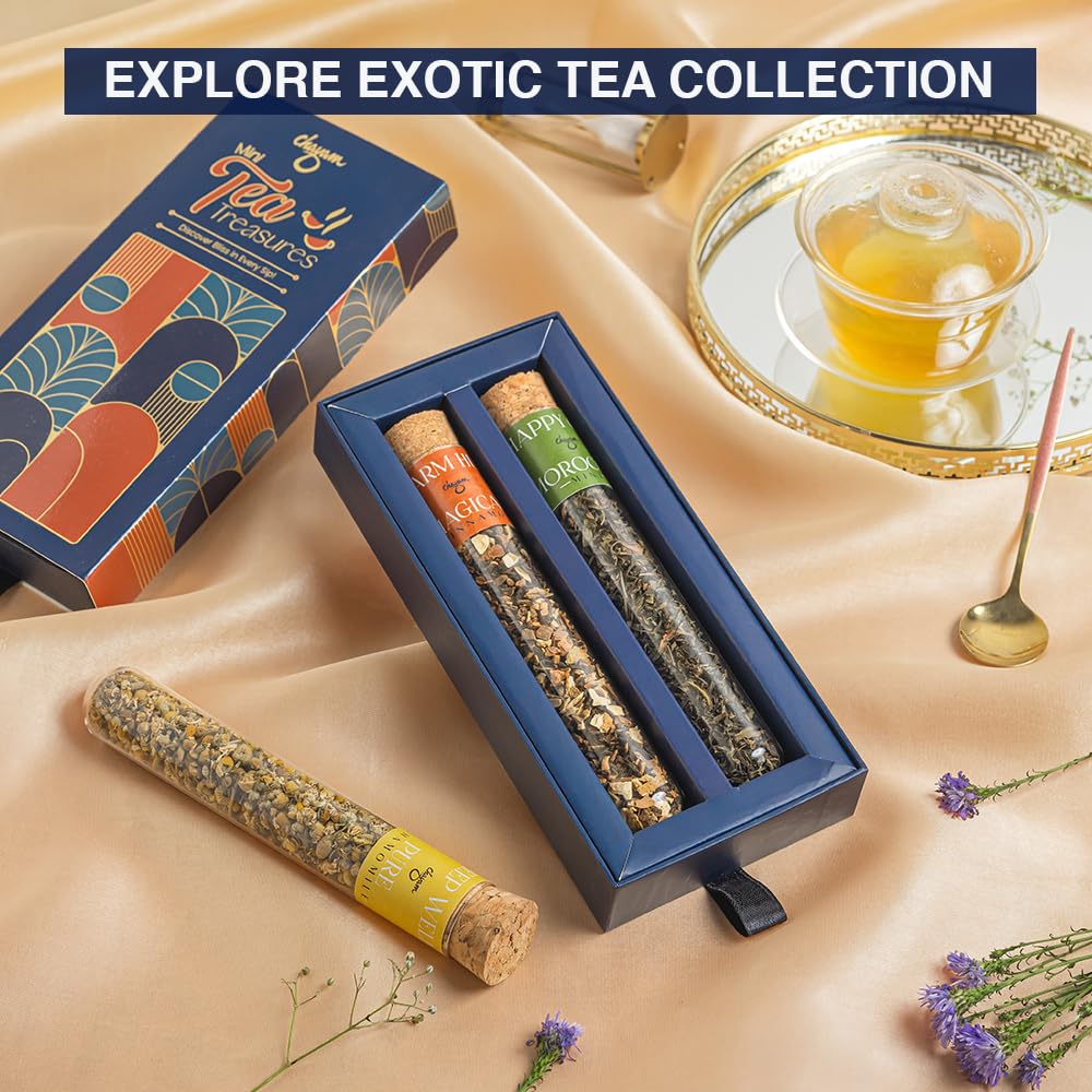 Chayam Tea In Tubes Gift Set – Special Tea Surprise | Spiced Ceylon Cinnamon & Moroccan Mint Herbal Blend | Best Present For Tea Lovers