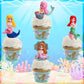 4Pcs Mermaid Cake Topper, Little Cute Mermaid Doll Figurines, Mermaid Birthday Cake Cupcake Topper Decorations For Kids Girls Me