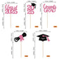 YCTHUNFISH Graduation Cupcake Toppers, 30 Pack, Pink, Glitter Congrats Grad Cap & Diploma Decorations for Class of 2025 Party Supplies