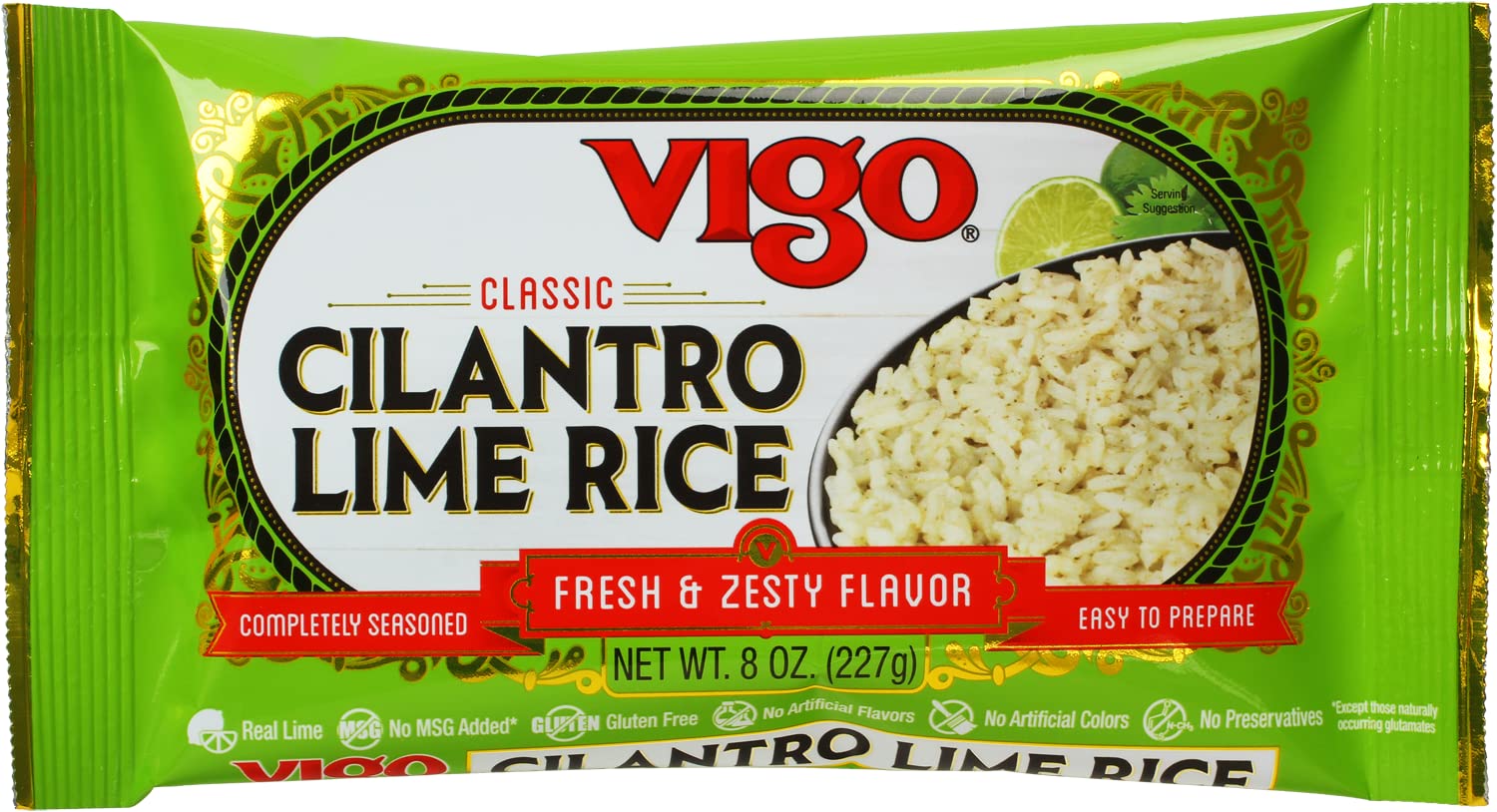 Vigo Authentic Cilantro Lime Rice, Fresh & Zesty Low Fat, 8Oz (Cilantro Lime, 8 Ounce (Pack Of 6))