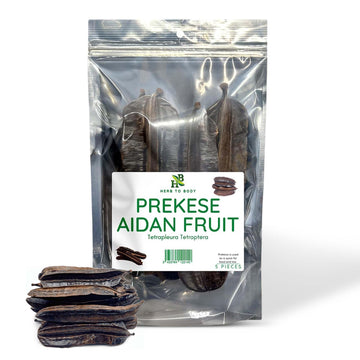 Herb To Body Prekese Aidan Fruit Organic - 5 Whole Pods, Tetrapleura Tetraptera, African Dried Herbs for Herbal Tea and Seasonin