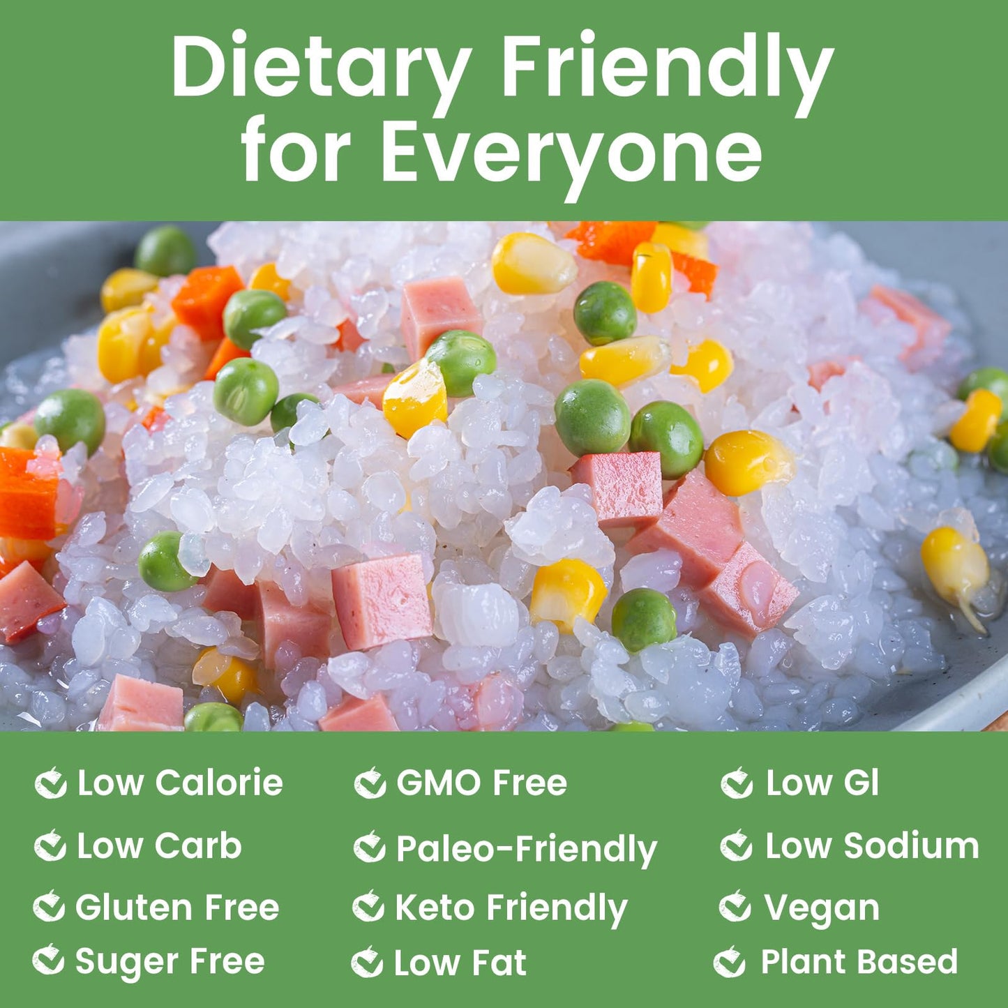 Hethstia Shirataki Noodle Low-Carb Pasta and Rice Variety Pack- Spaghetti, Fettuccine and Rice, Low Calorie Konjac Pasta Gluten