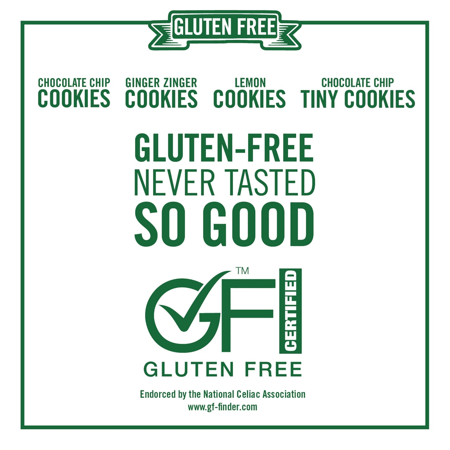 Tates Bake Shop Gluten Free Cookies Variety Pack, 4 Bags, Lemon, Ginger Zinger, Chocolate Chip, Small, Brown/Yellow/Orange