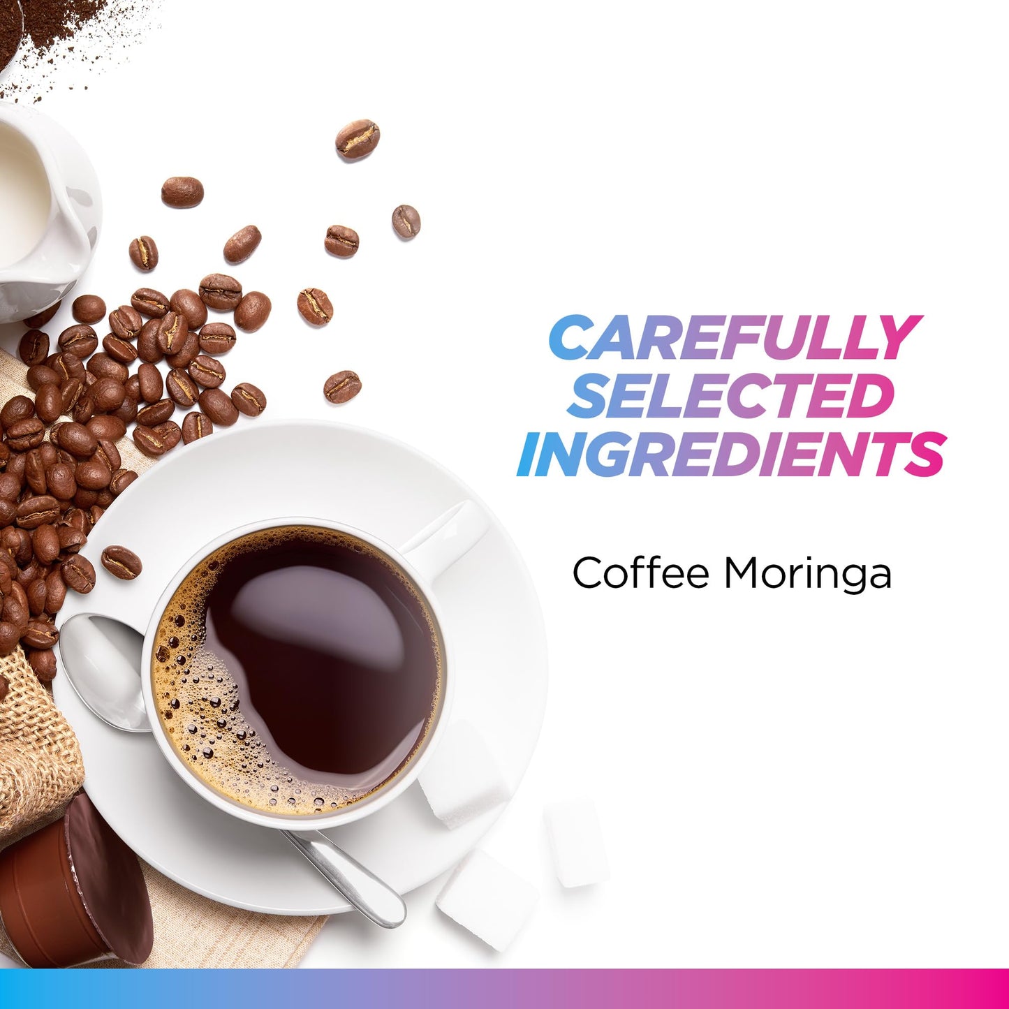 Livingood Daily Coffee with Moringa, Ground Medium Roast Coffee with Plant Based Ingredients for Morning Energy, Made with Morin