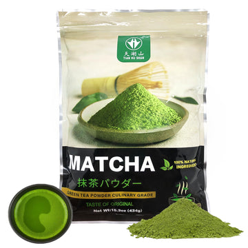 Tian Hu Shan Matcha Green Tea Powder 1 Lb/16Oz/454G, Starter Matcha Culinary For Lattes, Cooking, Baking