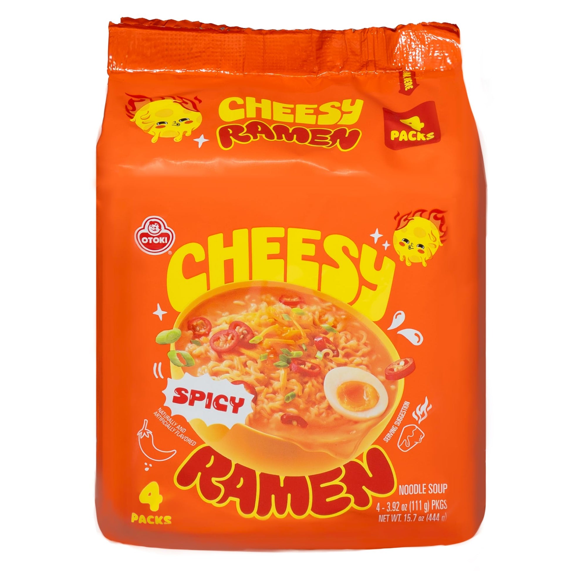 Cheesy Ramen - Spicy Cheddar Soup Ramen | Bold, Cheesy Heat, Korean-Style Spice | 3.92 oz (Pack of 8)