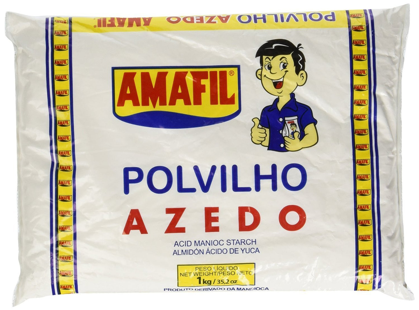 Amafil Sour Manioc Starch 35.2 Oz | Polvilho Azedo 1Kg (Pack Of 04)