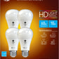 Ge Relax Led Light Bulbs, 60 Watt Eqv, Soft White Hd Light, A19 Standard Bulbs, Medium Base (4 Pack)