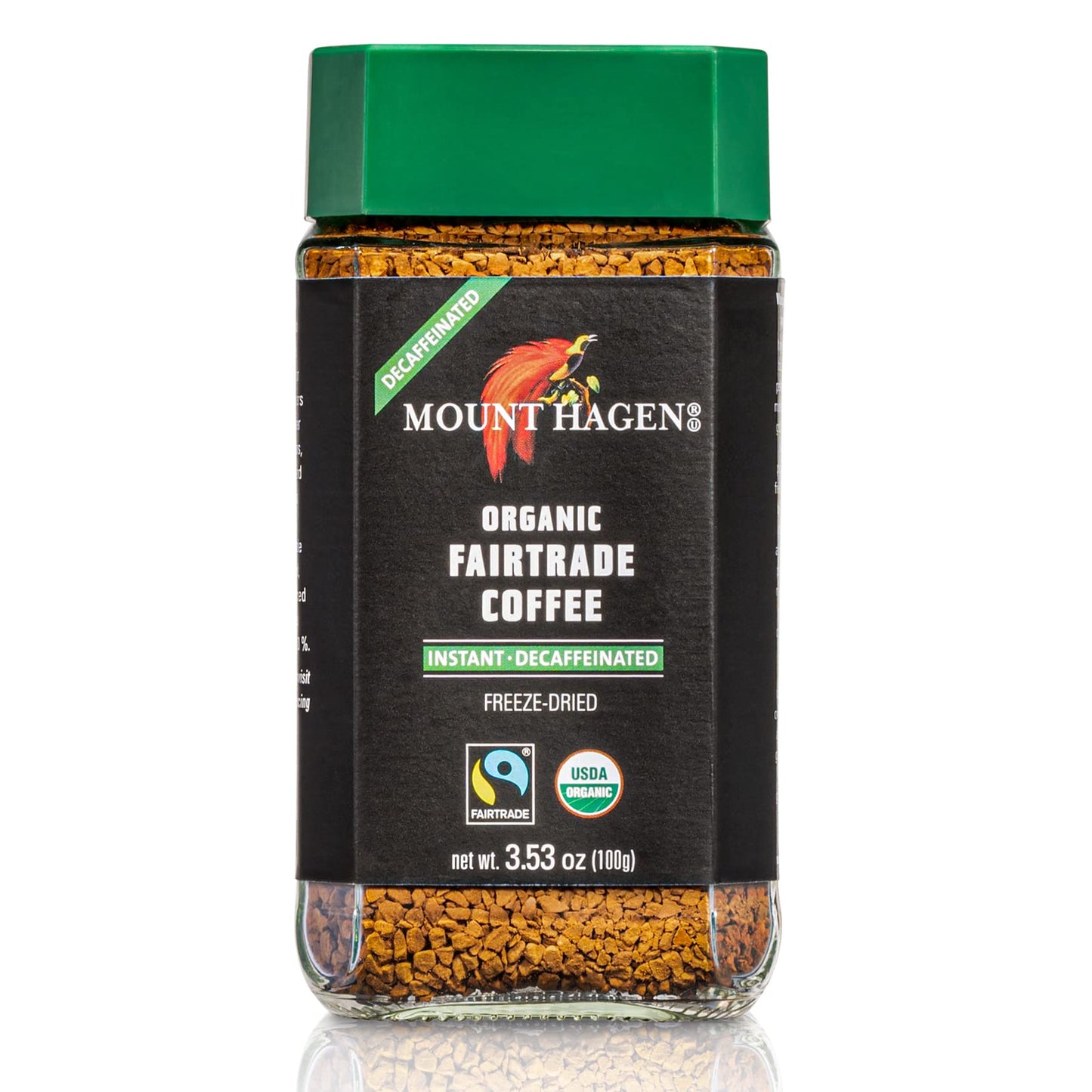 Mount Hagen Organic Freeze Dried Instant Decaf Coffee, 3.53oz Jar, 6 Pack, Fair-Trade Arabica Beans