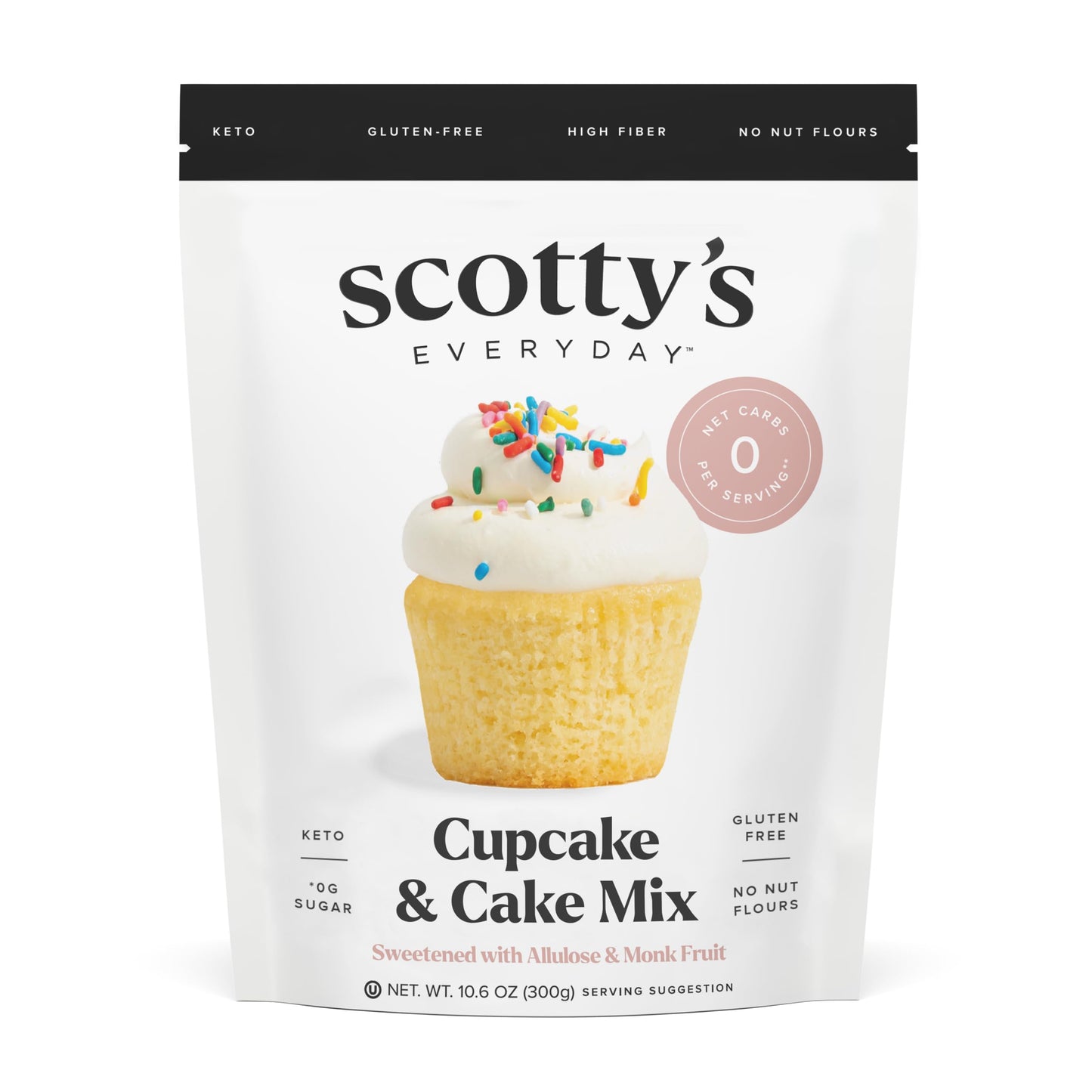 ScottyS Everyday - Keto Cupcake & Cake Mix - 0G Net Carbs  0G Added Sugar  Gluten-Free  High Fiber - No Nut Flours - 10.6Oz  Pack Of 1