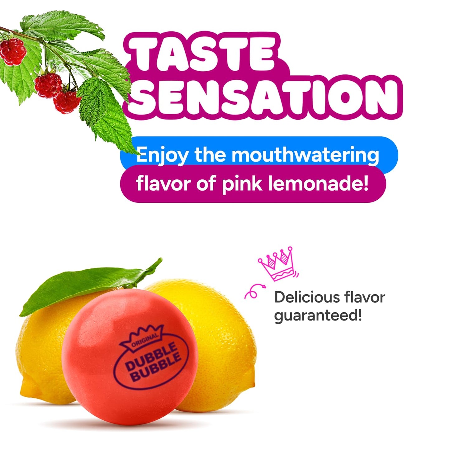 Gumballs In Jar - 1 Inch Large Gumballs - Pink Lemonade Flavored Bubble Gum Pink Gumballs - Kids Gum - Gumballs For Kids - 9 Oz