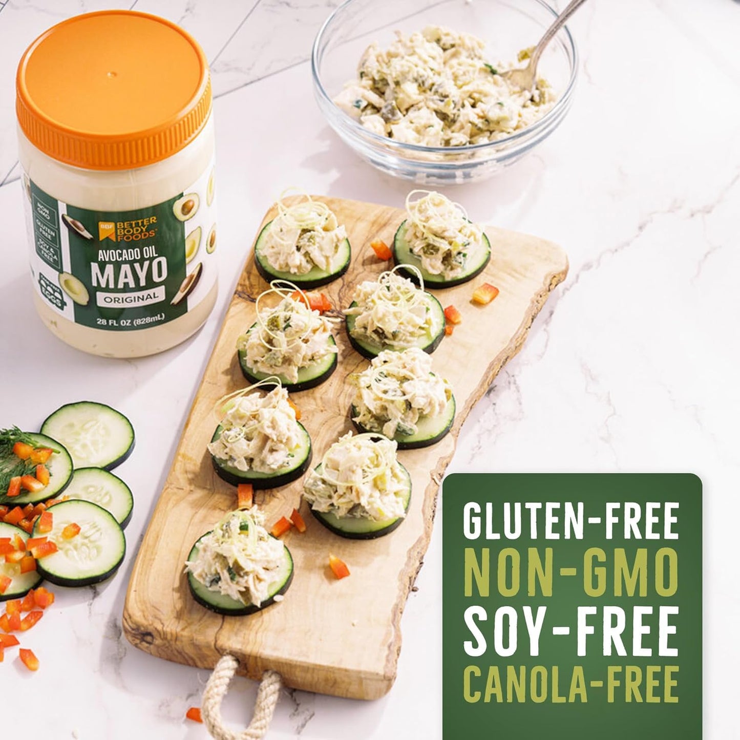 BetterBody Foods Avocado Oil Mayonnaise, Non-GMO Mayo Spread Made with Cage-Free Eggs, Paleo (28 Ounces)