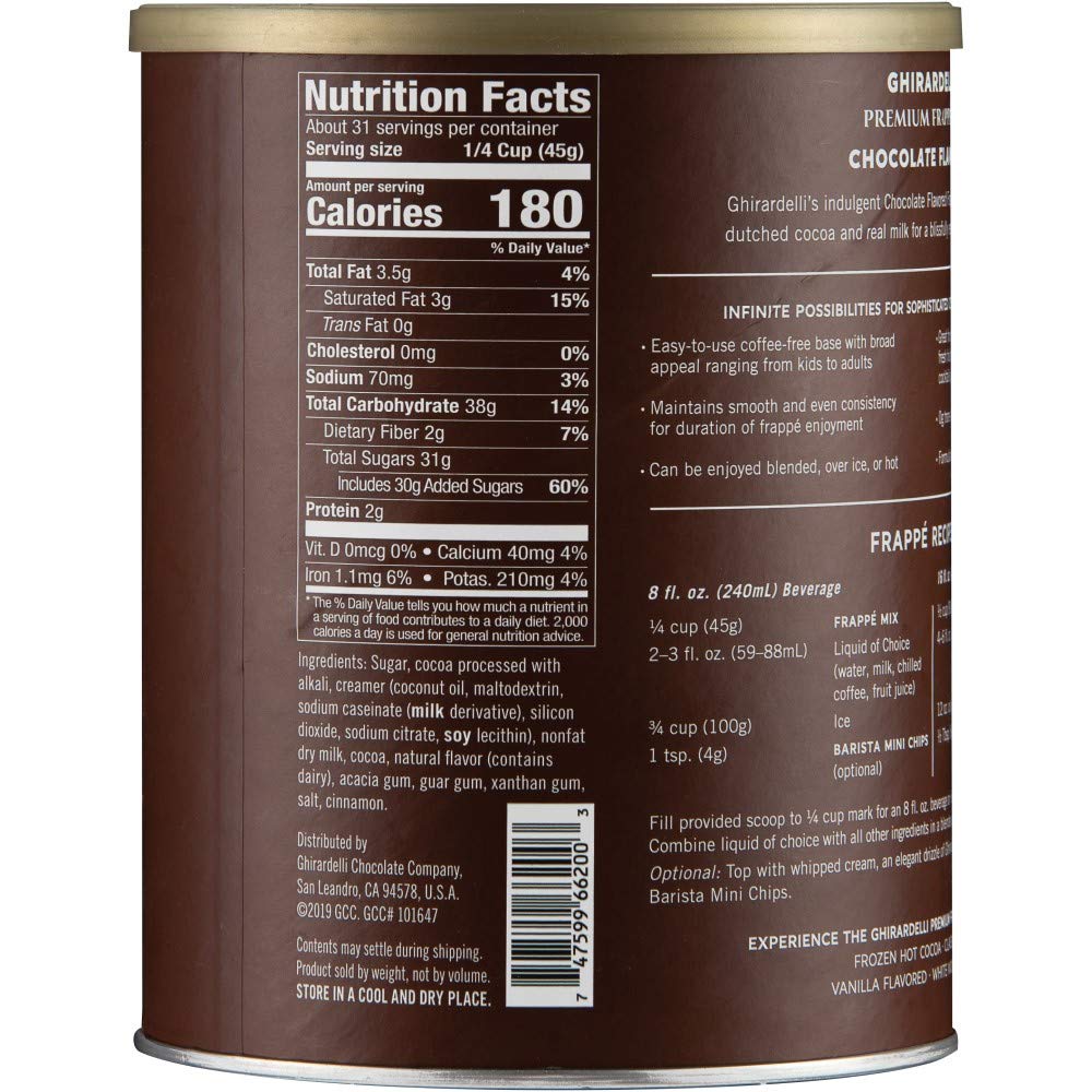 Ghirardelli Chocolate Frappe, Double Chocolate, 50-Ounce Can