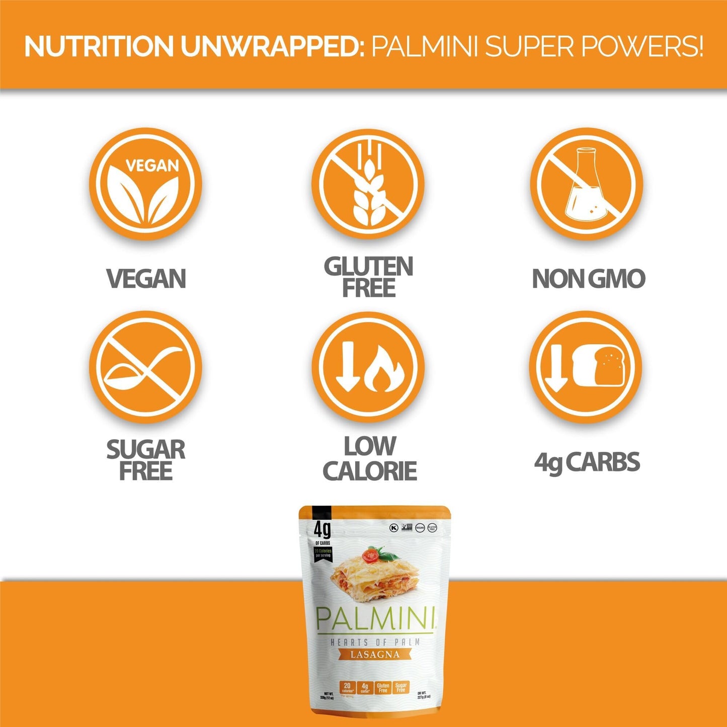 Palmini Lasagna Noodles | Low-Carb, Gluten-Free, Vegan | 12 Ounce Pack