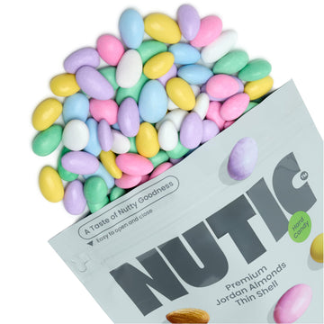 Nutic Premium Jordan Almonds Candy - 1LB, Assorted Colors, Perfect for Weddings & Easter Treats