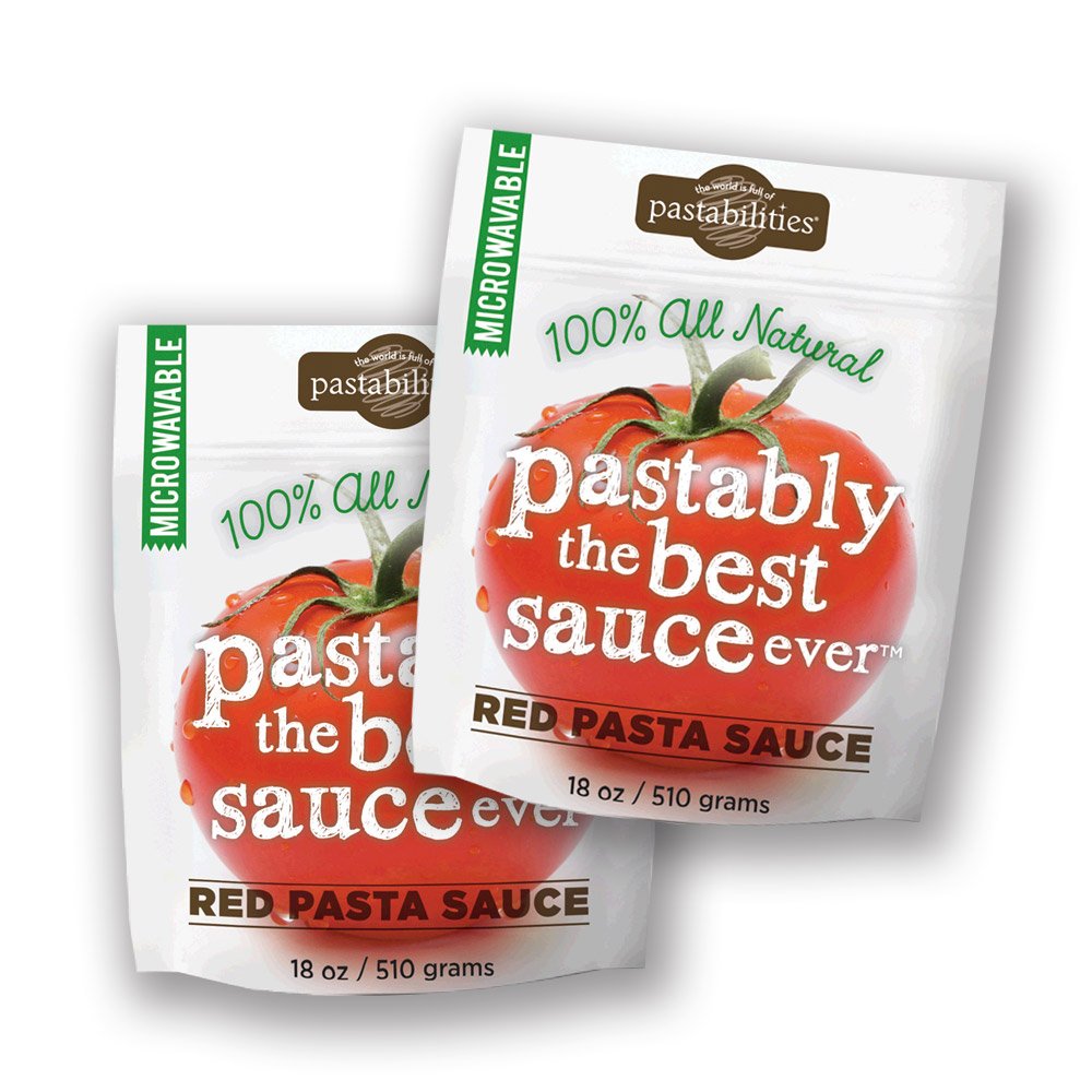 Pastabilities Classic Red Tomato Pasta Sauce - 18 Oz Pouch, 2 Pack, Microwavable, Carefully Sourced Ingredients