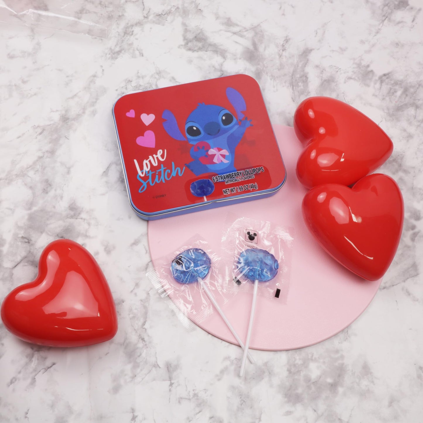 Lilo And Stitch Easter Lollipops, Individually Wrapped Strawberry Suckers, Basket Stuffer Candy, 1.69 Ounces