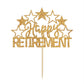 Happy Retirement Cake Topper - I'M Retired Cake Decor - Retirement Party Decorations Supplies For Men Or Women, Gold Glitter