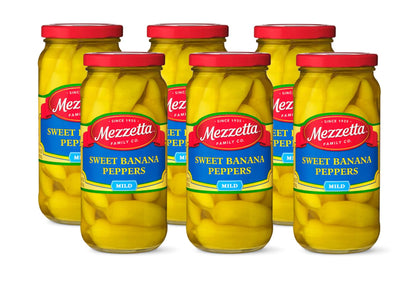 Mezzetta Sweet Banana Peppers - Sweet & Crunchy Peperoncini Alternative for Hamburgers, Hot Dogs, Sandwiches - Perfect for Boost