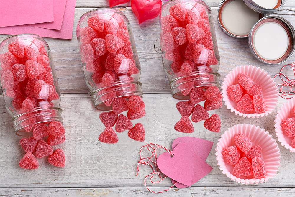 Fruidles Valentines Cherry Hearts Jelly, Delicious Gummy Candy, Fun and Festive Holiday Snacking, Party Favor (1 Pound)