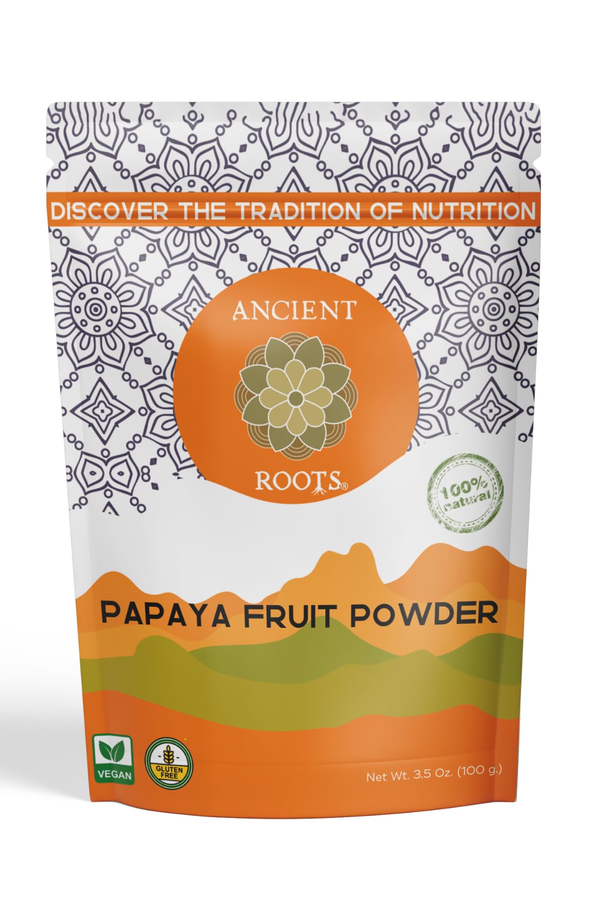 Ancient Roots Papaya Fruit Powder - Natural Food Coloring, No Added Sugar, Filled with Antioxidants, Digestion Support, Tropical