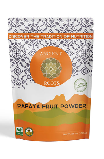 Ancient Roots Papaya Fruit Powder - Natural Food Coloring, No Added Sugar, Filled with Antioxidants, Digestion Support, Tropical