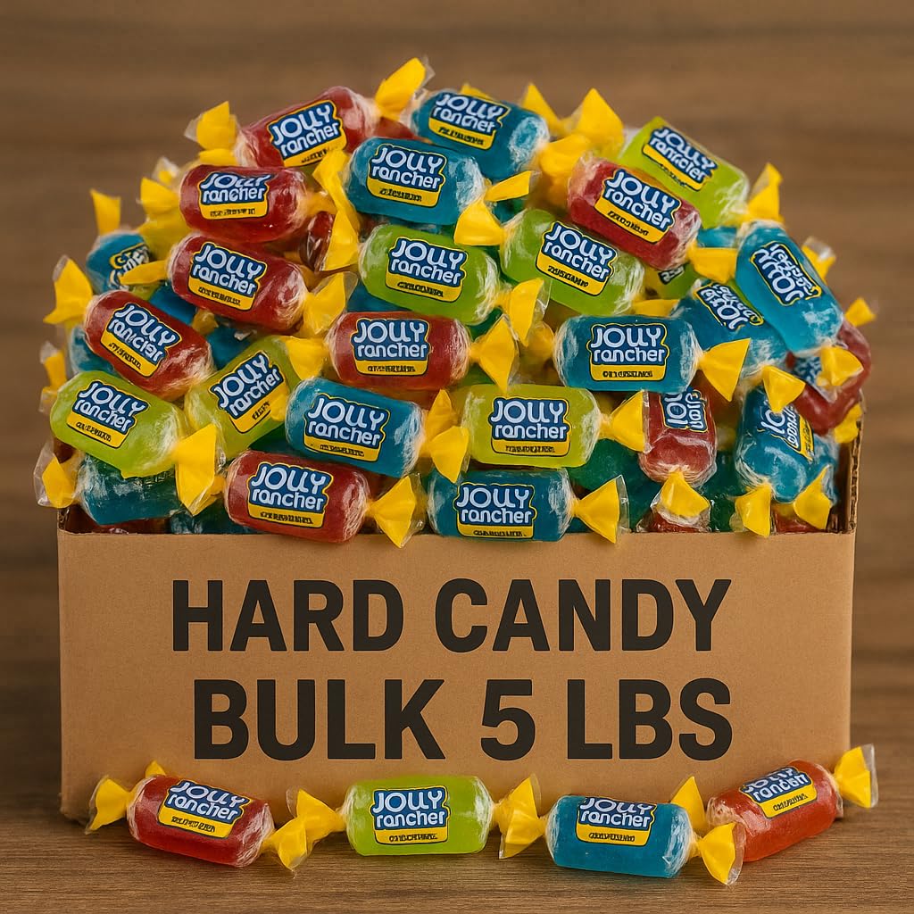 Bulk Hard Candy Mix 5 lbs - Assorted Fruit Flavors, Individually Wrapped, Perfect for Christmas Parties, Holiday Gifts, and Cand