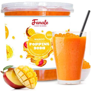 Fanale Popping Boba Pearls for Bubble Tea - 7 pound (Pack of 4) | Passion Fruit | Bursting Boba Pearls Bubble | Fruit Juice Flav