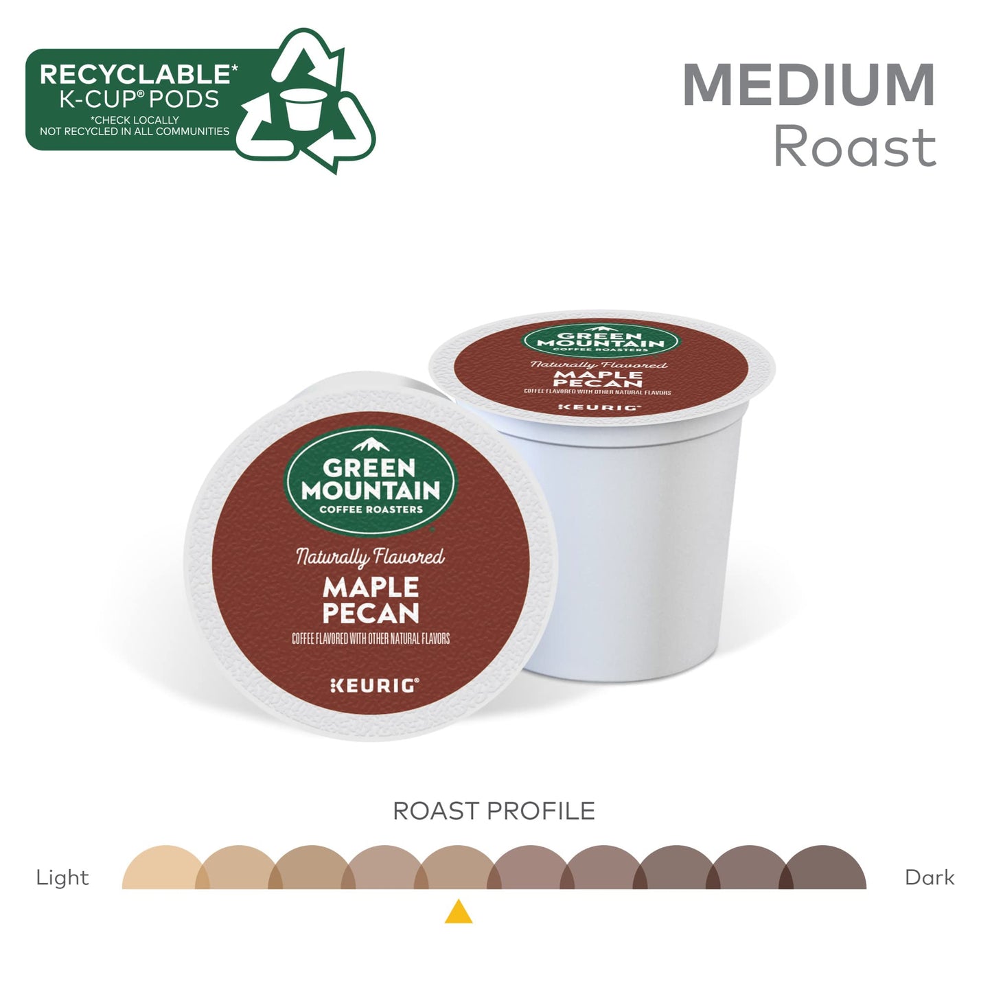 Green Mountain Coffee Roasters Maple Pecan Coffee, Keurig Single Serve K-Cup Pods, 72 Count (6 Packs Of 12)