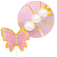 Aimtohome Butterfly Cupcake Toppers Set Of 48 3D Pink Butterfly Cake Topper With Pearls For Cake Decorations, Mixed Size