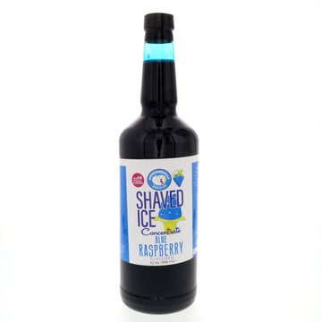 Hypothermias Shaved Ice Syrup Concentrate - Blue Raspberry - 32 Fl Oz - Makes 8 Gallons - Unsweetened, Must Add Sweetener and Water
