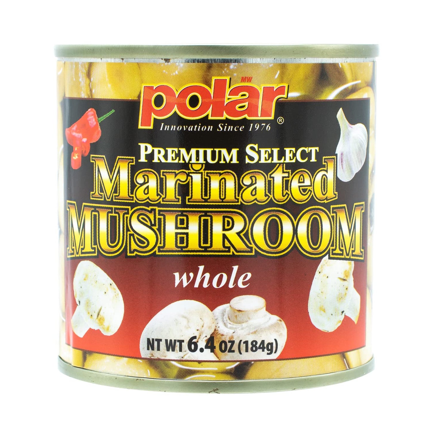 MW Polar enhanced Select Whole Marinated Mushrooms 6.4oz (Pack of 12)