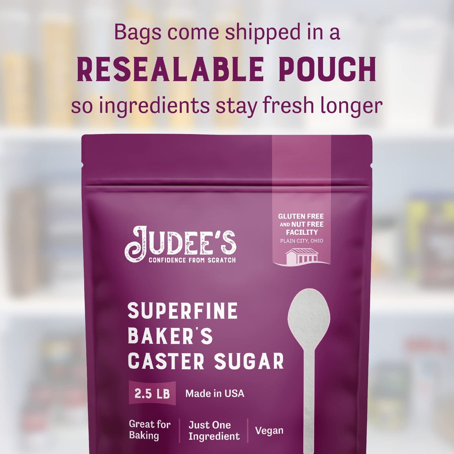 Judee'S Superfine Caster Sugar - 2.5 Lbs - Delicious And 100% Gluten-Free - Bakers Sugar For Homemade Treats, Baked Goods, And T