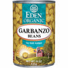 Eden Organic Garbanzo Beans, No Salt Added, 15-Ounce Cans (Pack of 12)