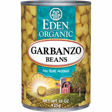 Eden Organic Garbanzo Beans, No Salt Added, 15-Ounce Cans (Pack of 12)