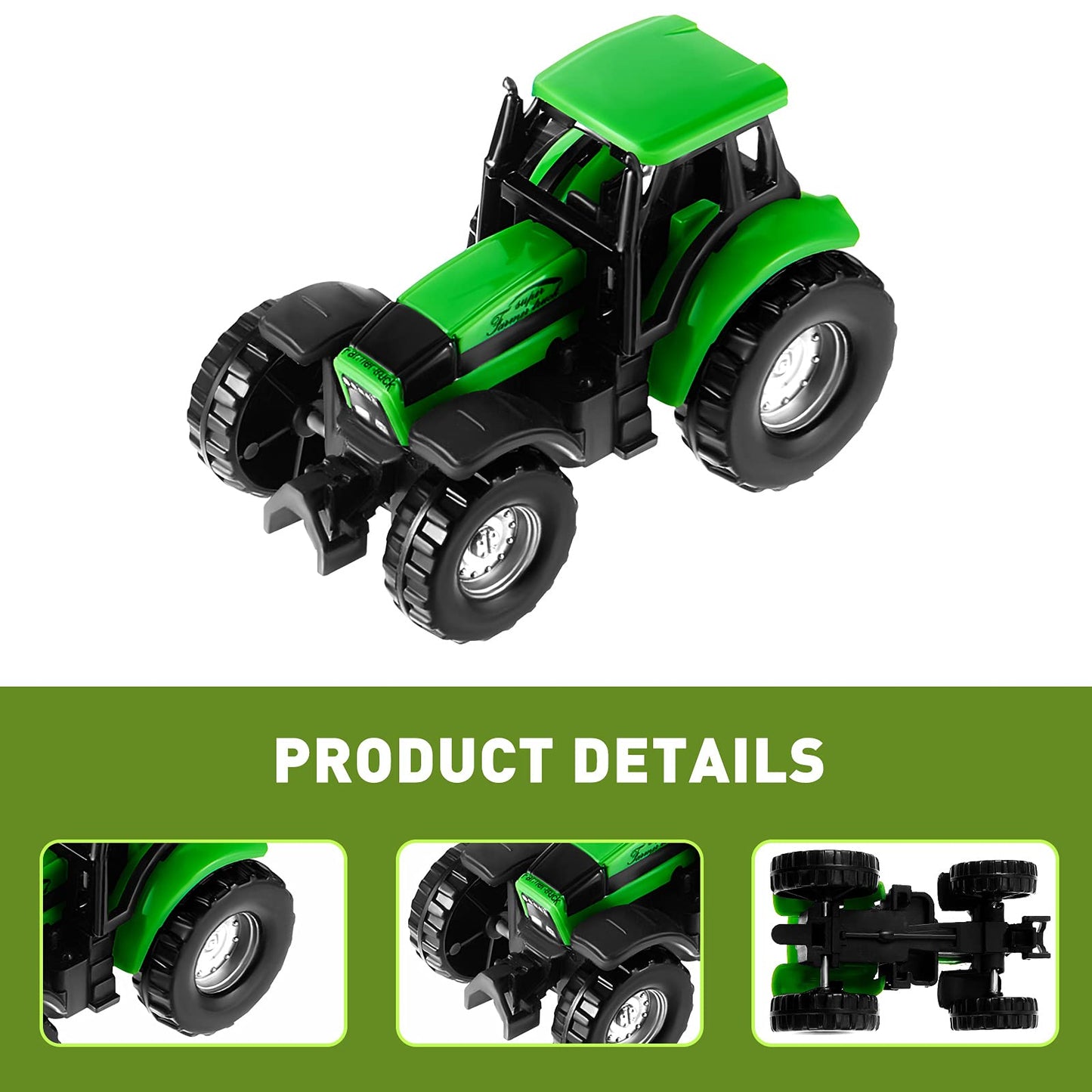 12 Pieces Farm Animal Tractor Cake Topper Set With Tree Farmer Fences Mini Barn Animal Figurines For Farm Animal Theme Party Bab
