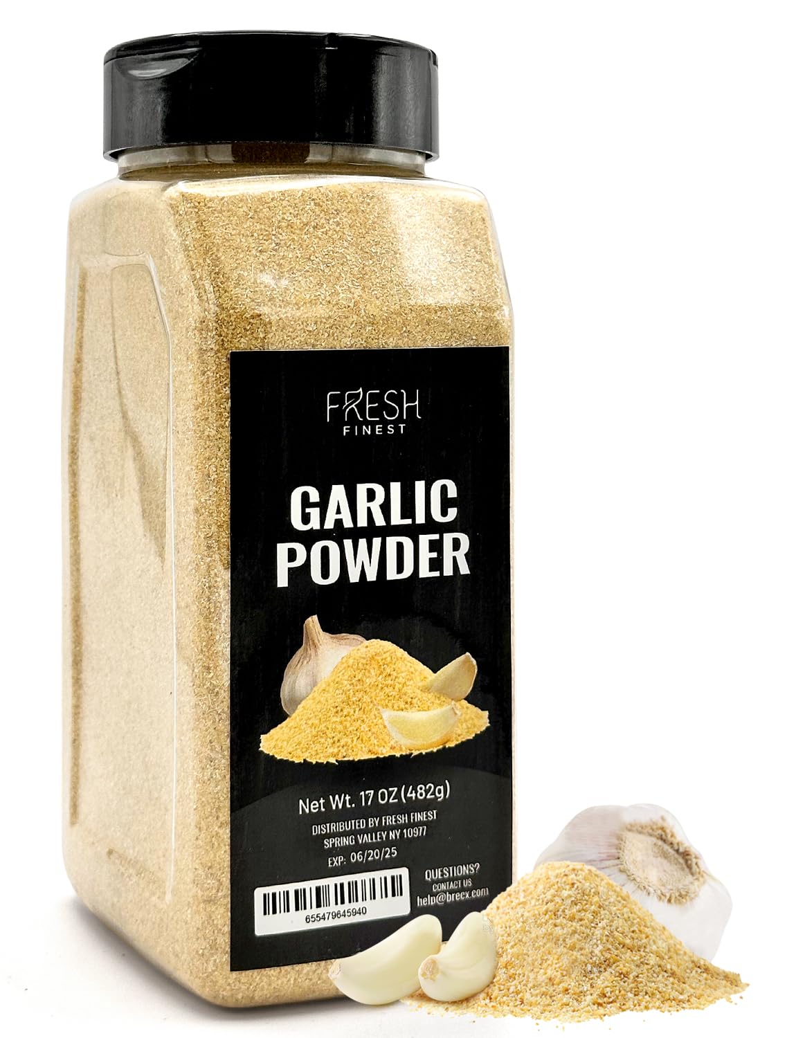 Fresh Finest Premium Garlic Powder - 17Oz Bottle - 100% Pure, Non-Gmo, Gluten-Free, Ground Garlic Spice For Cooking