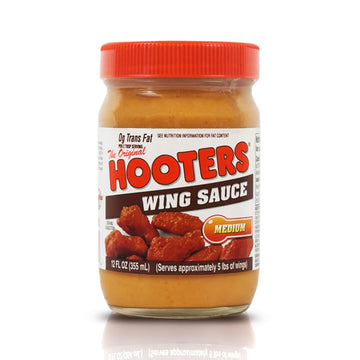 The Original Hooters Medium Wing Sauce - Versatile, Restaurant-Quality Flavor - Ideal for Chicken Wings, Ribs, and Seafood, Nutr