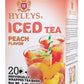 HYLEYS Iced Black Tea with Peach Flavor - 20 Tea Bags, 1 Pack (20 Count)