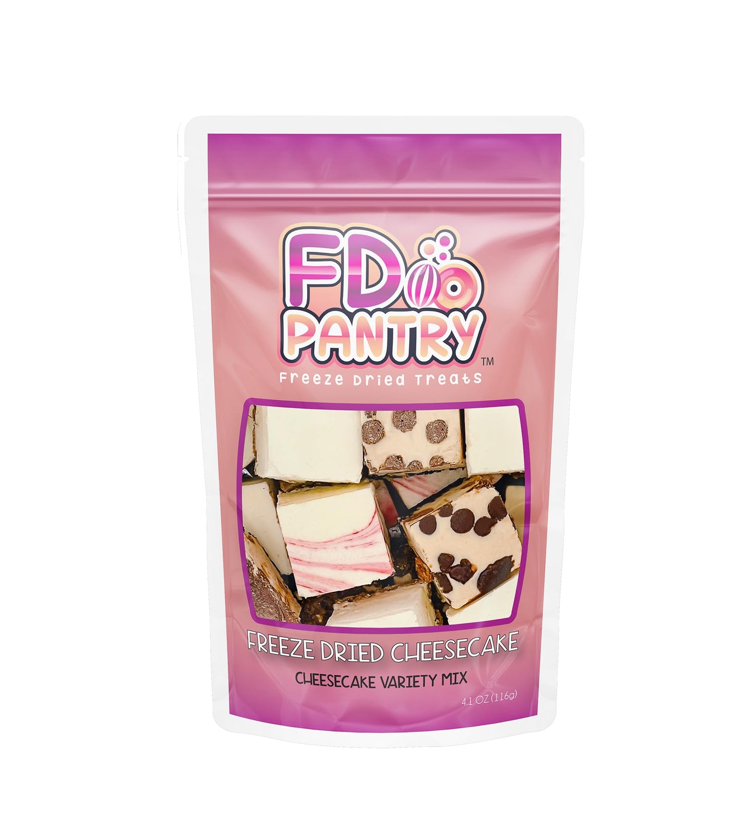 Freeze Dried Cheesecake Bites New York Style 4.1oz - Caramel, Chocolate Chip and Strawberry Swirl Freeze Dried Dessert - Mini Ch