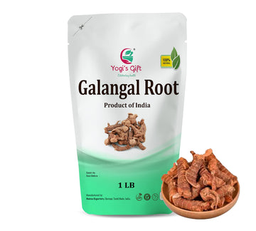 Dried Galangal Root 1Lb | Whole Root (Not Slices) | Alpinia Galangal | Ads Wonderful Flavour And Aroma To Soups | By Yogis Gift