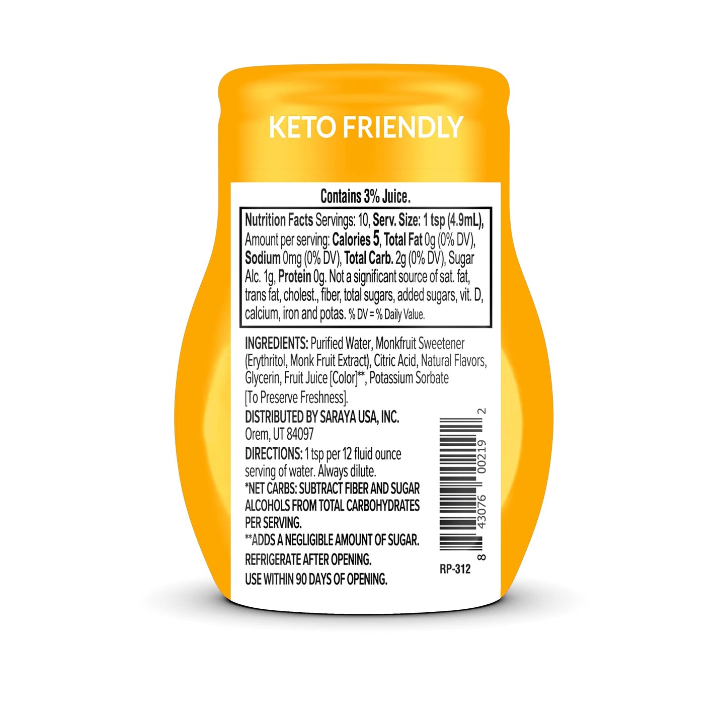 Lakanto Sugar Free Water Enhancer, Mango Passionfruit, 1.67 Fl Oz, Pack of 6, Naturally Flavored, Zero Sugar, Monk Fruit Sweetener