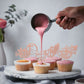 YCTHUNFISH 24 Pack Cupcake Toppers - Glitter Cross Dove of Peace, Rose Gold, Bamboo Material, Ideal for Religious Parties and Baby Showers