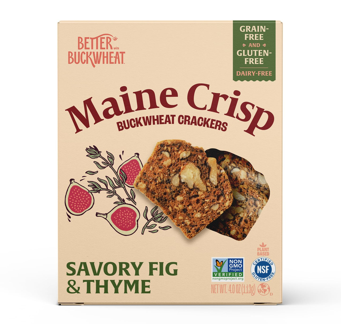 Maine Crisp - Crisps Savory Fig Thyme - Case Of 10-4 Oz