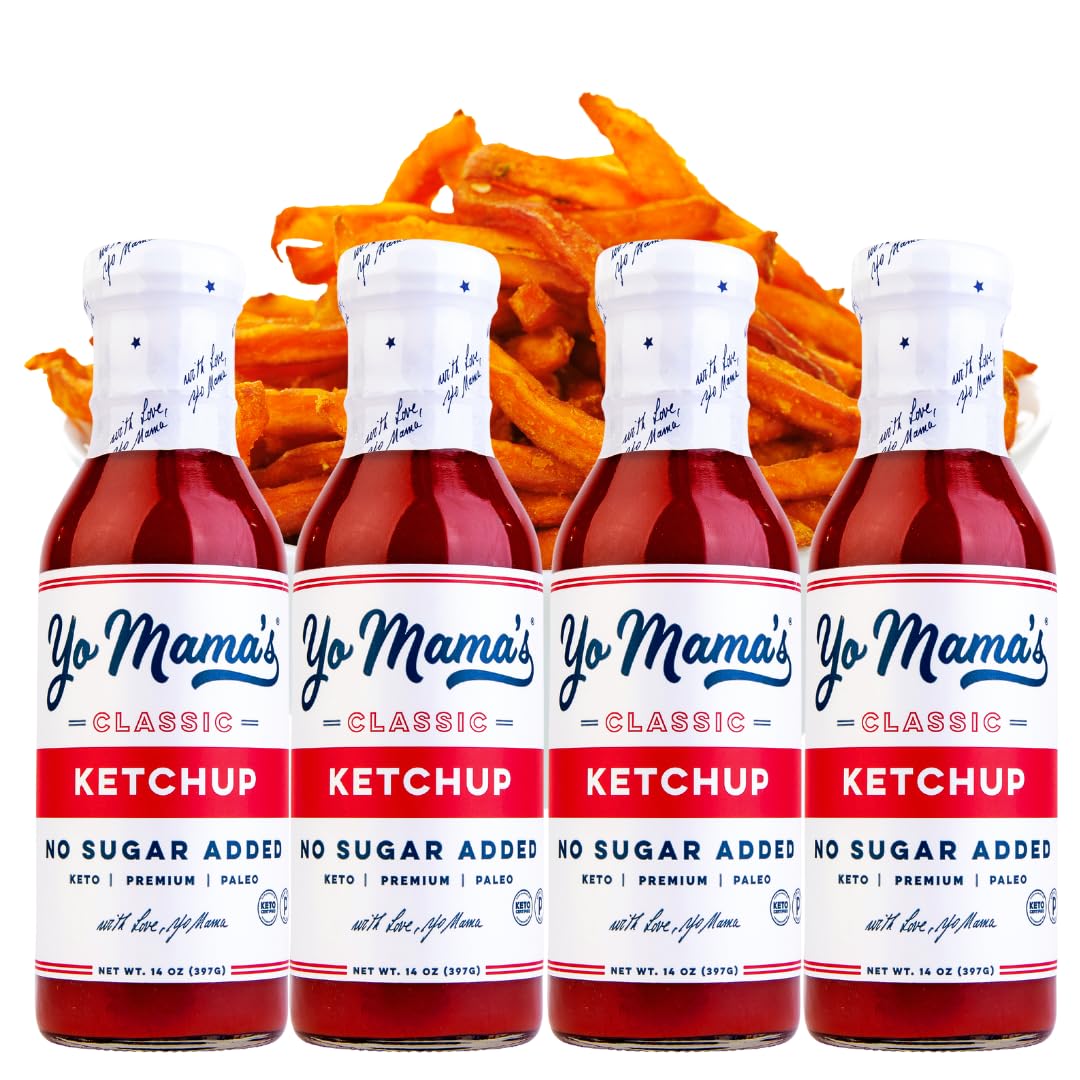 Yo Mama'S Foods Keto Classic Ketchup - Pack Of (4) - No Sugar Added, Low Carb, Vegan, Gluten Free, Paleo Friendly, And Made With