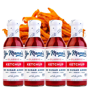 Yo Mama'S Foods Keto Classic Ketchup - Pack Of (4) - No Sugar Added, Low Carb, Vegan, Gluten Free, Paleo Friendly, And Made With