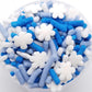 NCS Blue and White Winter Jimmies with White Snowflake Edible Candy Sprinkles, 8 ounces - Great for cupcakes, cookies, cakes, ca