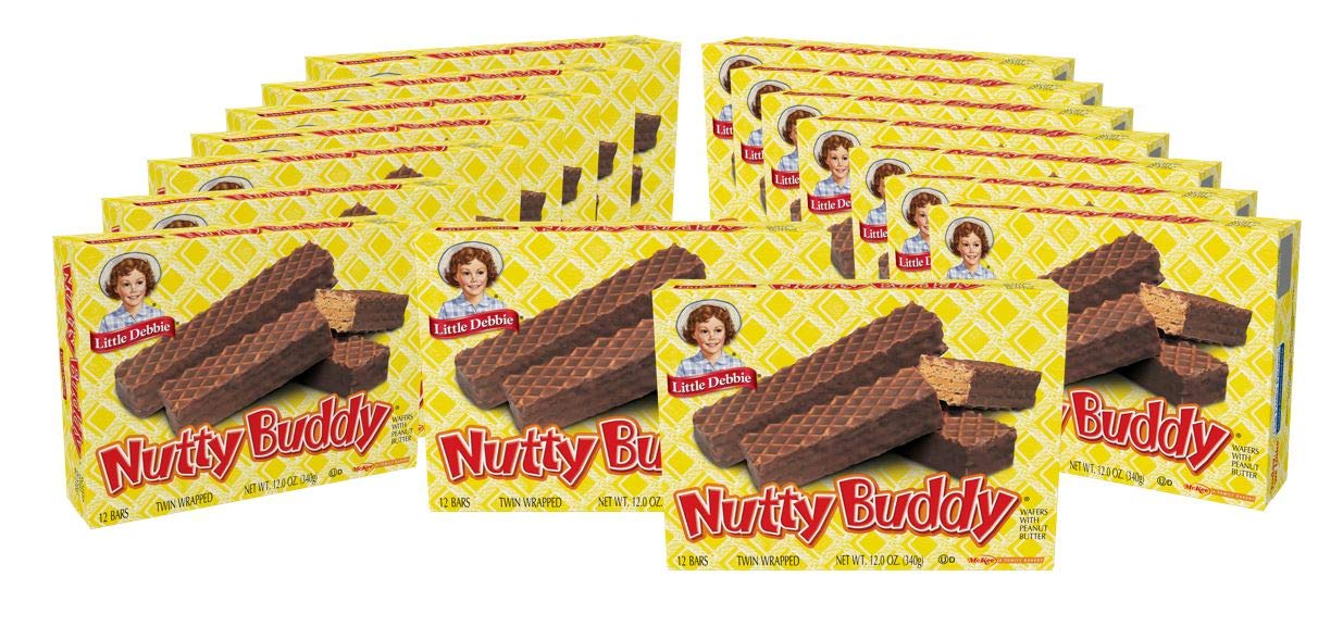 Little Debbie Nutty Buddy 96 Twin-Wrapped Wafer Bars, Chocolate, 12 Ounce (Pack Of 16)